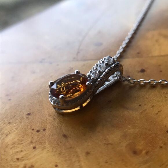 Natural Citrine Sterling Silver Necklace - Picture 2 of 7